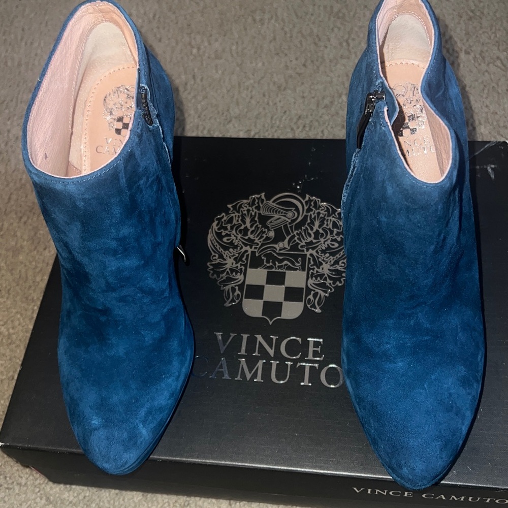 Vince Camuto Deep Blue Suede Booties